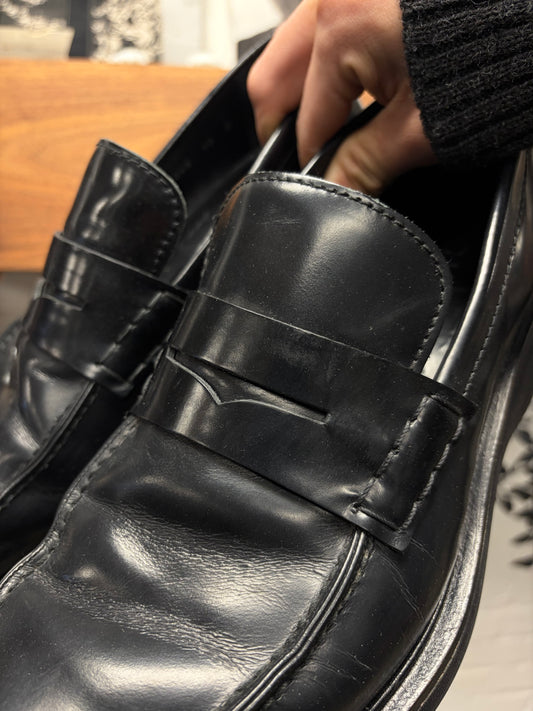 Gucci Black ‘Block Platform’ Patent Leather Penny Loafers