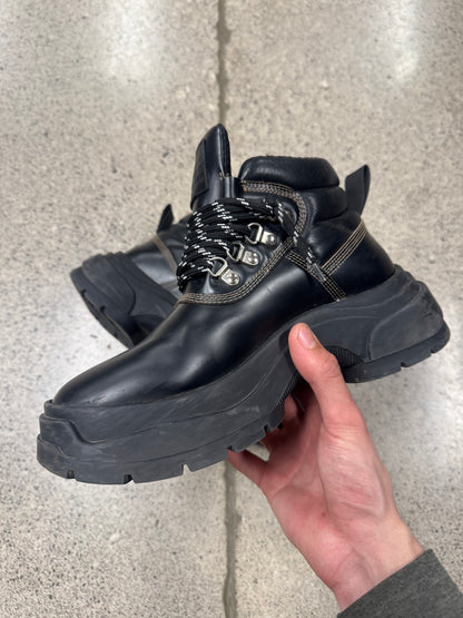 Maison Margiela Black Patent Leather Hiking Boots