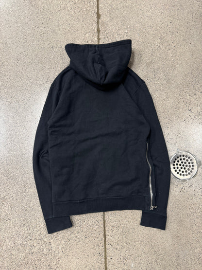 Balmain ‘Side-Zip’ Black Cotton Zip-Up Hoodie
