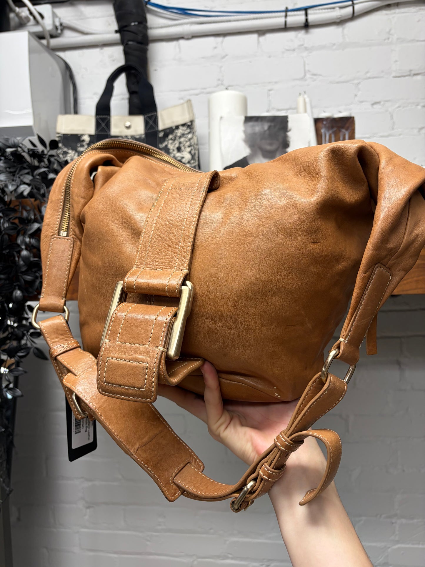 Givenchy Brown Calfskin Leather Shoulder Hobo Bag