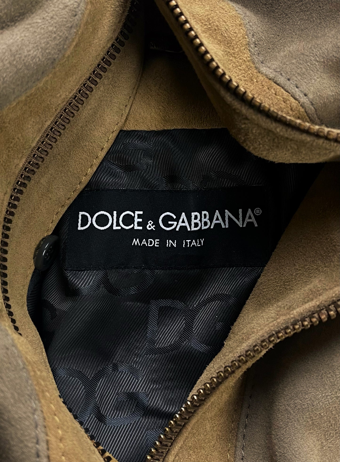 SS2007 Dolce & Gabbana Striped Suede Bomber Jacket