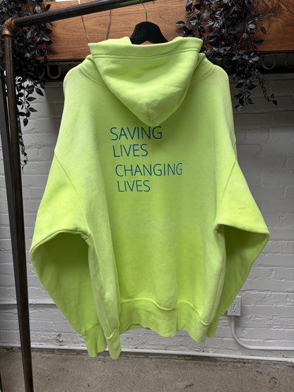 OG 2018 Balenciaga ‘WFD’ World Food Programme’ Neon Pullover Hoodie