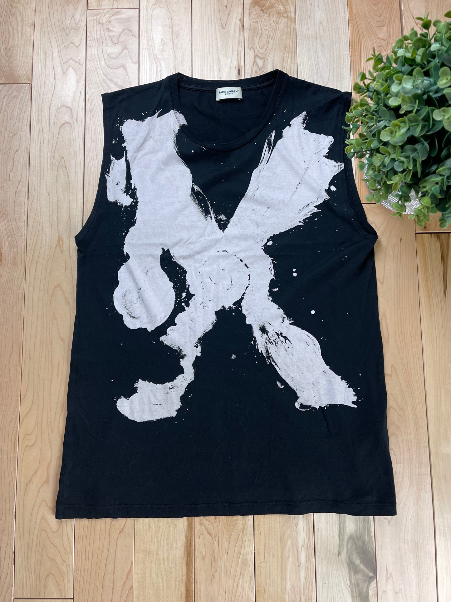 Spring Summer 2014 Saint Laurent ‘X’ Painted Tank Top