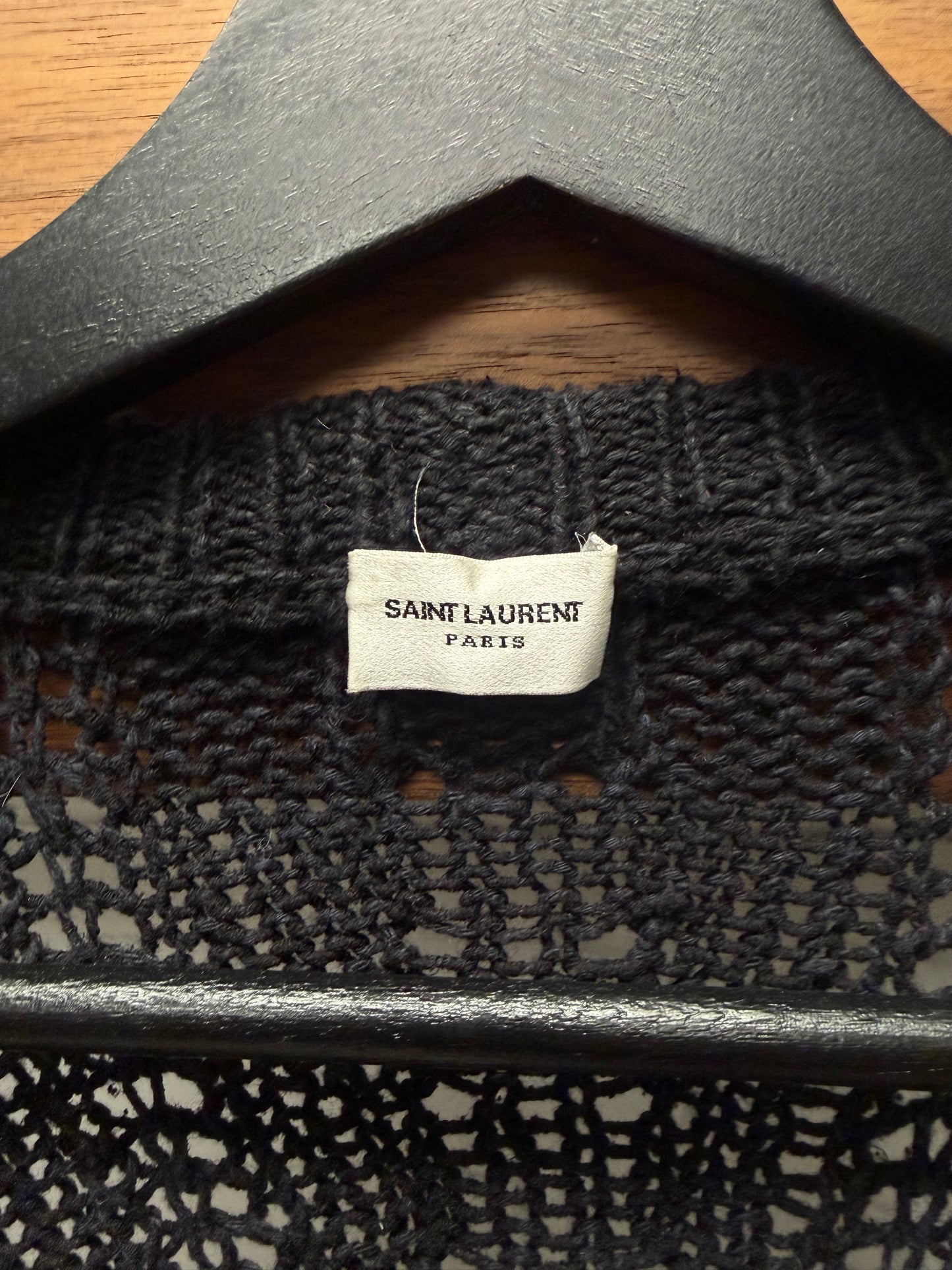 2022 Saint Laurent Double Breasted ‘Loose Gauge’ Tuxedo Knit Cardigan
