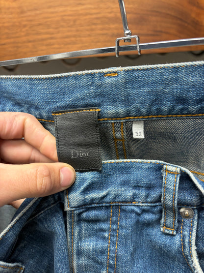 Dior Homme ‘Clawmark’ Washed Blue Skinny Jeans