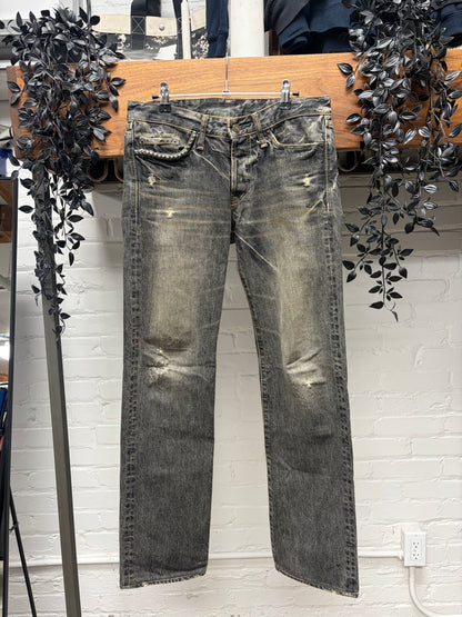 Hysteric Glamour Stud Pocket ‘Washed Grey’ Skinny Jeans