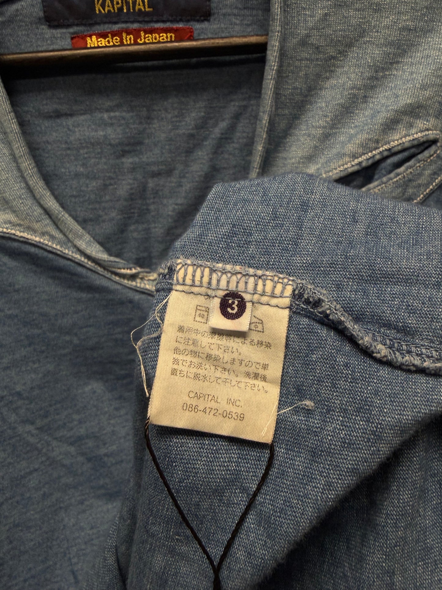 Kapital Denim/Cotton Reconstructed Scoop Neck Long Sleeve