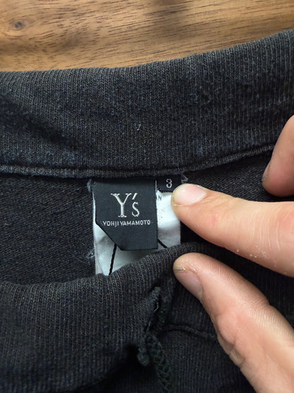 Yohji Yamamoto Relaxed Black Cotton Wide Leg Sweatpants