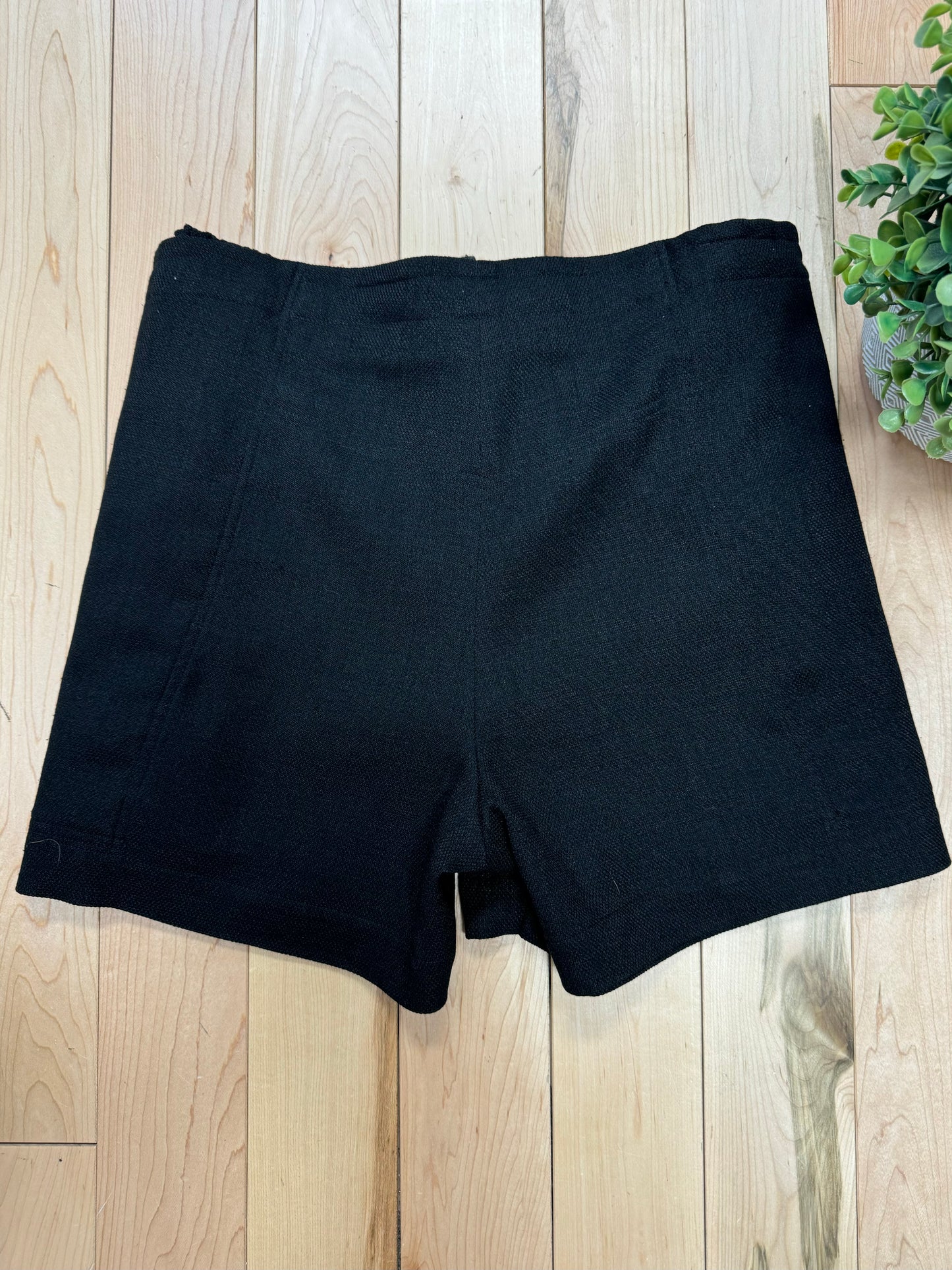 Issey Miyake Wrap Skirt Black Mini Shorts