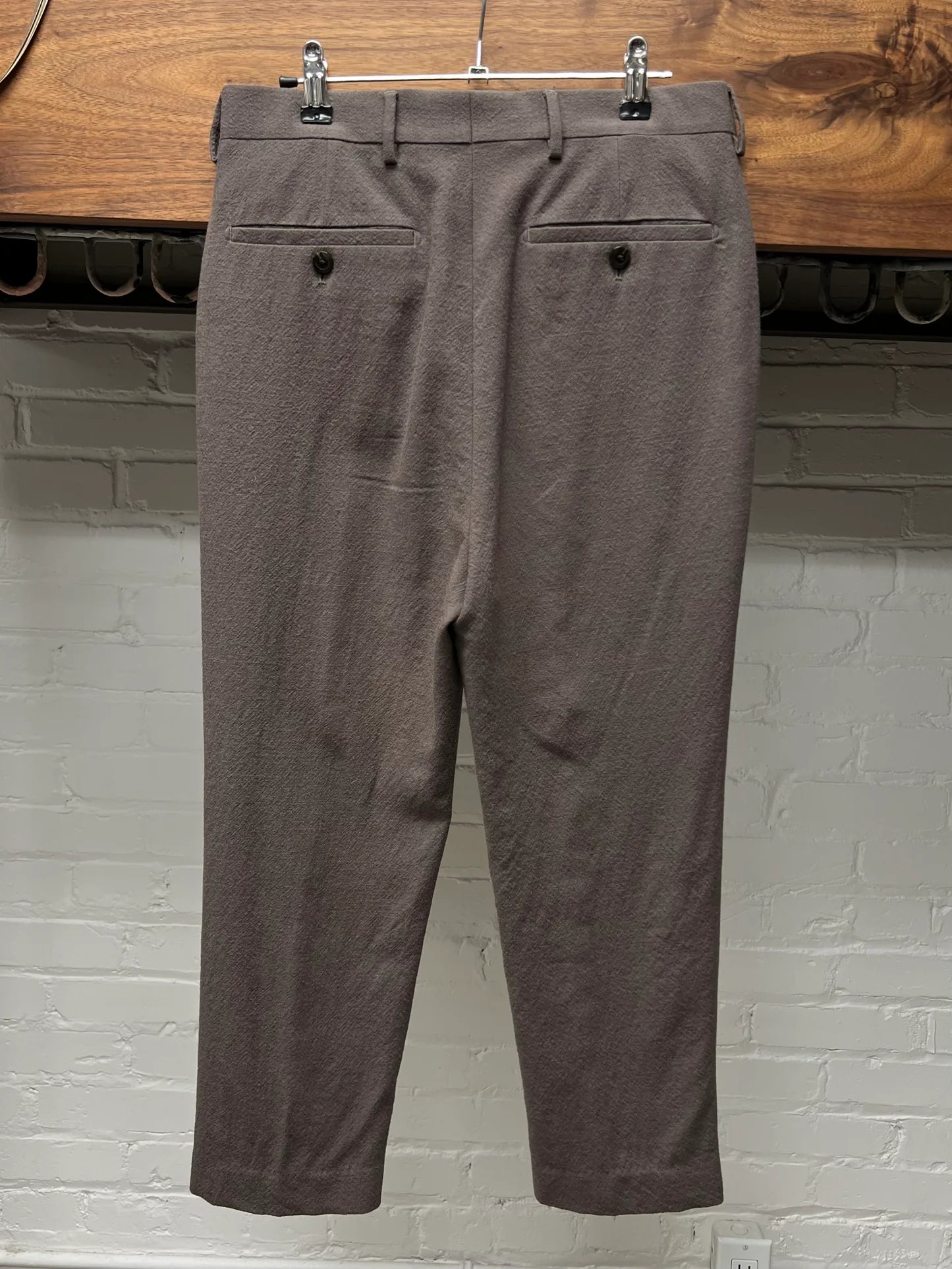 Rick Owens Mainline Virgin Wool ‘Dust’ Brown Cropped Pants