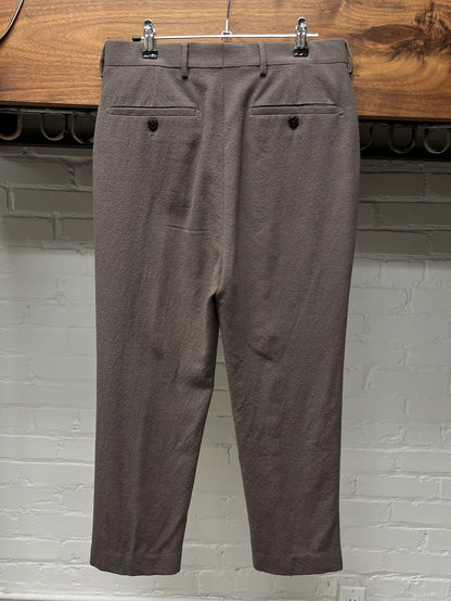 Rick Owens Mainline Virgin Wool ‘Dust’ Brown Cropped Pants