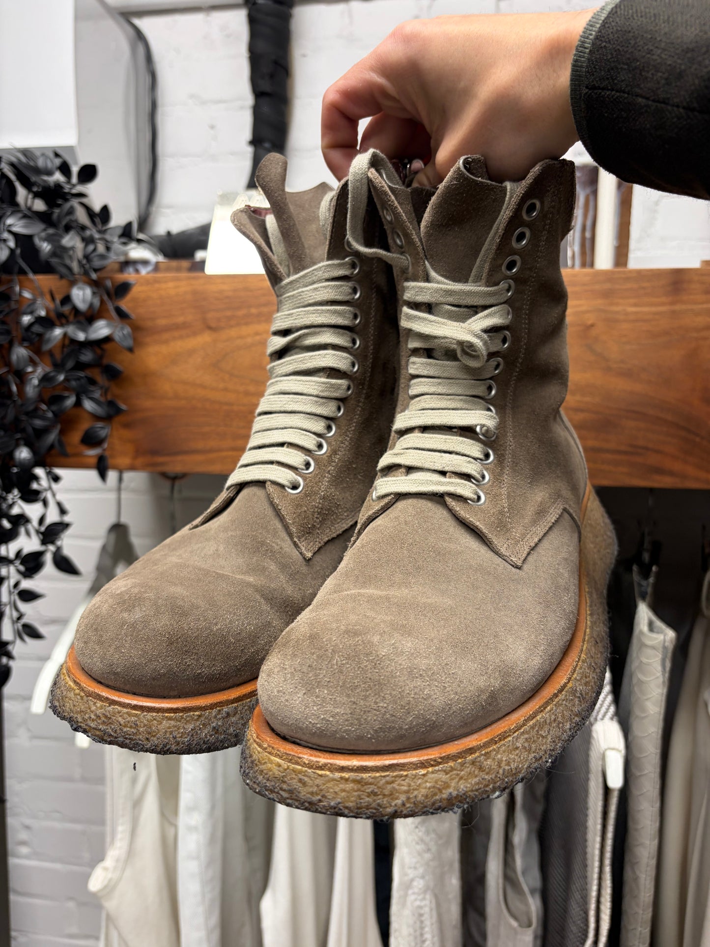SS2021 Rick Owens ‘Phelegethon’ Dust Lace Up Para Boots