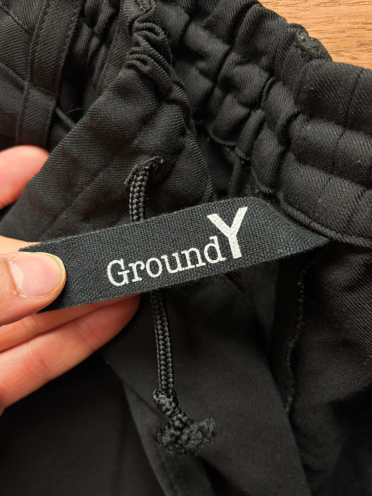 Yohji Yamamoto Skirt Layered Drop Crotch Black Shorts