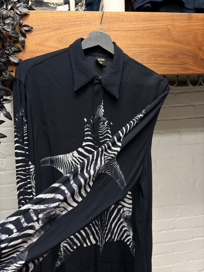 AW1998 Jean Paul Gaultier ‘Zebra Hide’ Button Snap Collared Evening Shirt