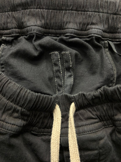 Rick Owens Drop Crotch ‘Pod’ Black Drawstring Cropped Cargo Pants