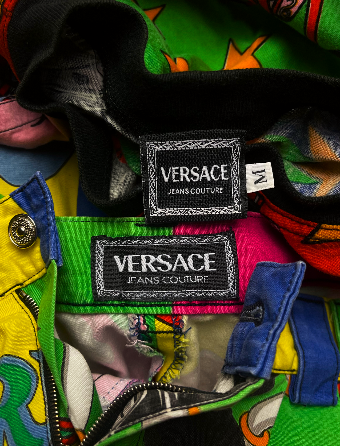 Spring Summer 1991 Versace ‘Pop Art’ Betty Boop Long Sleeve and Pleated Shorts.