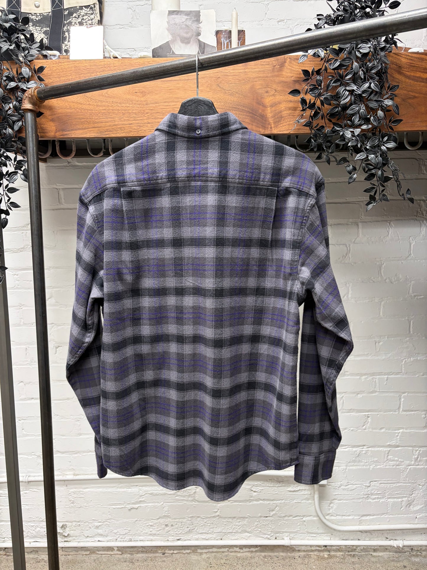 SS2024 Supreme Purple/Grey Plaid Flannel Collared Shirt