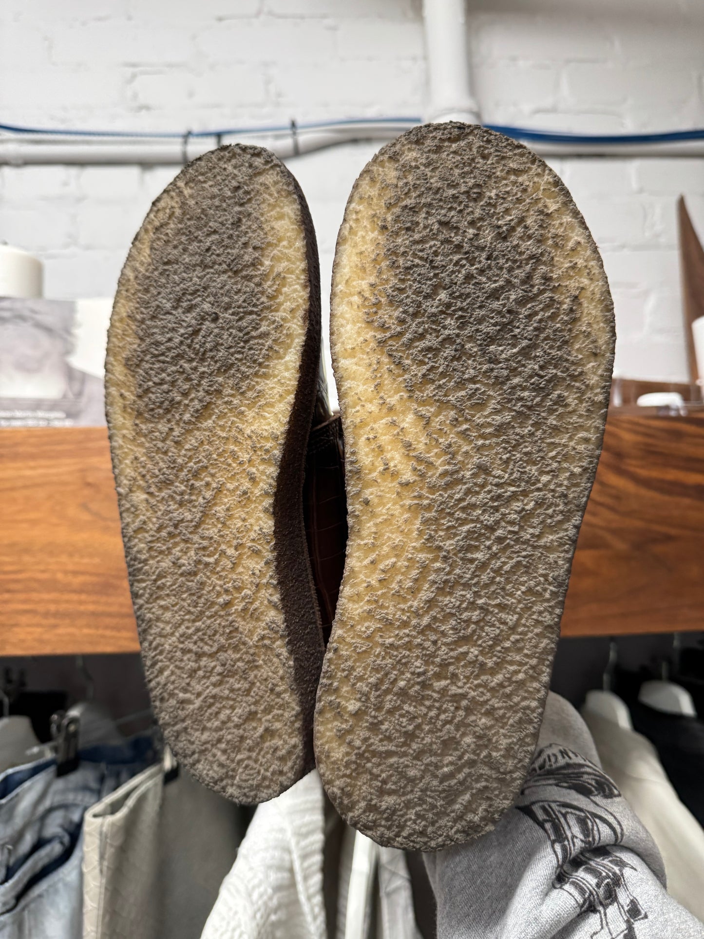 Supreme x Martine Rose Brown Leather Croc Print ‘Clarks’ Desert Trek Shoes