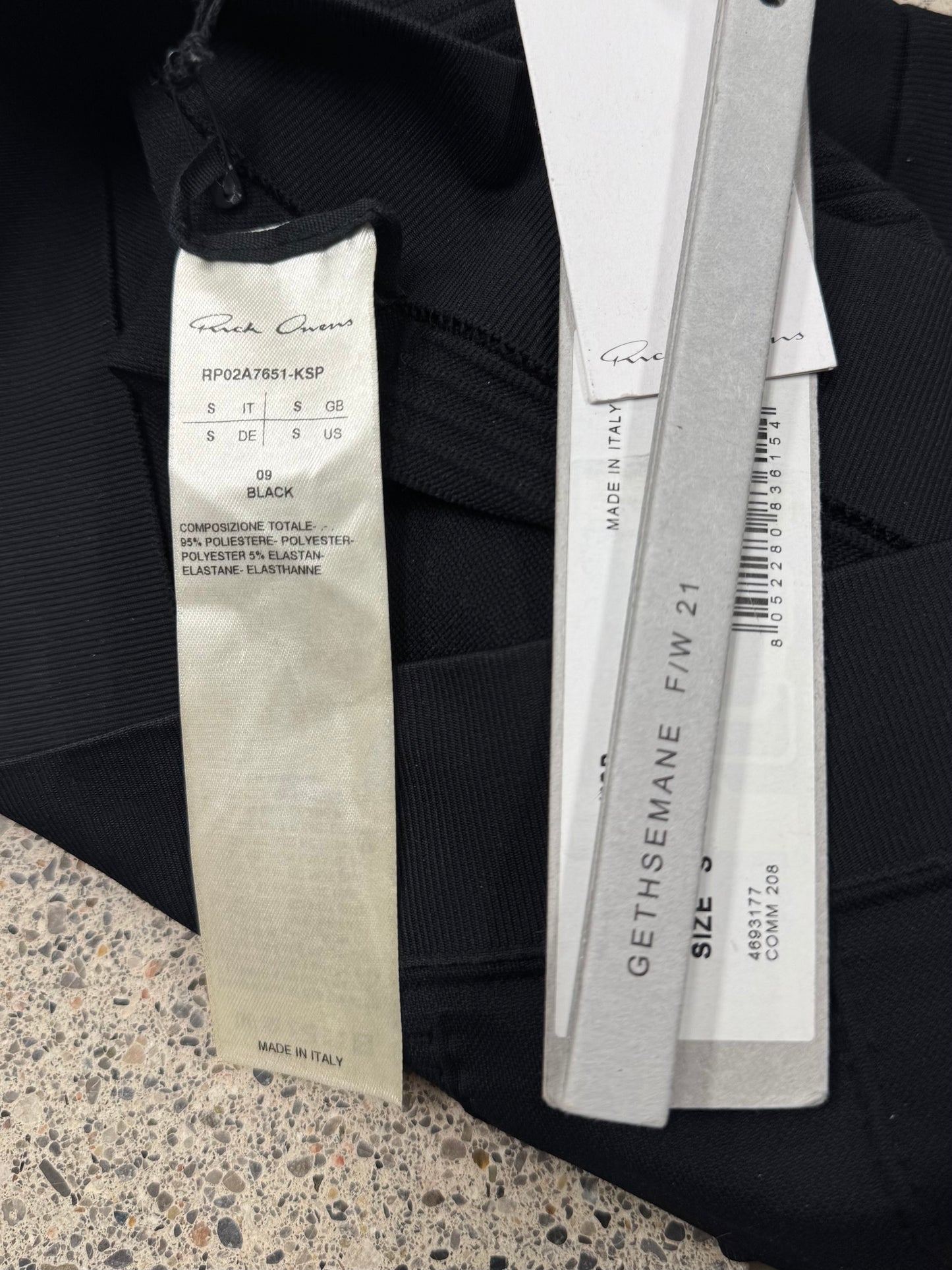 AW2021 Rick Owens ‘Gethsemane’ Ribbed Black Bike Shorts