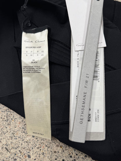AW2021 Rick Owens ‘Gethsemane’ Ribbed Black Bike Shorts