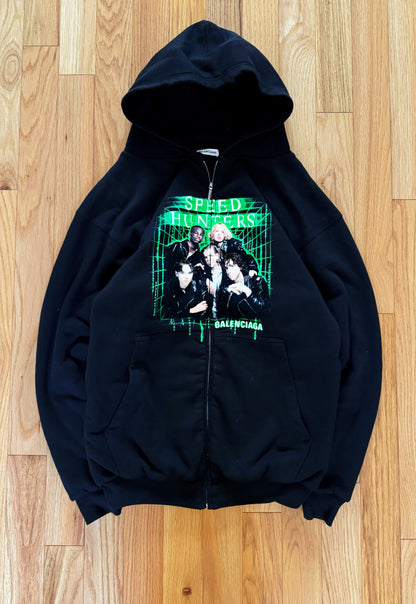 2018 Balenciaga SpeedHunters Double Layered Zip Up Hoodie