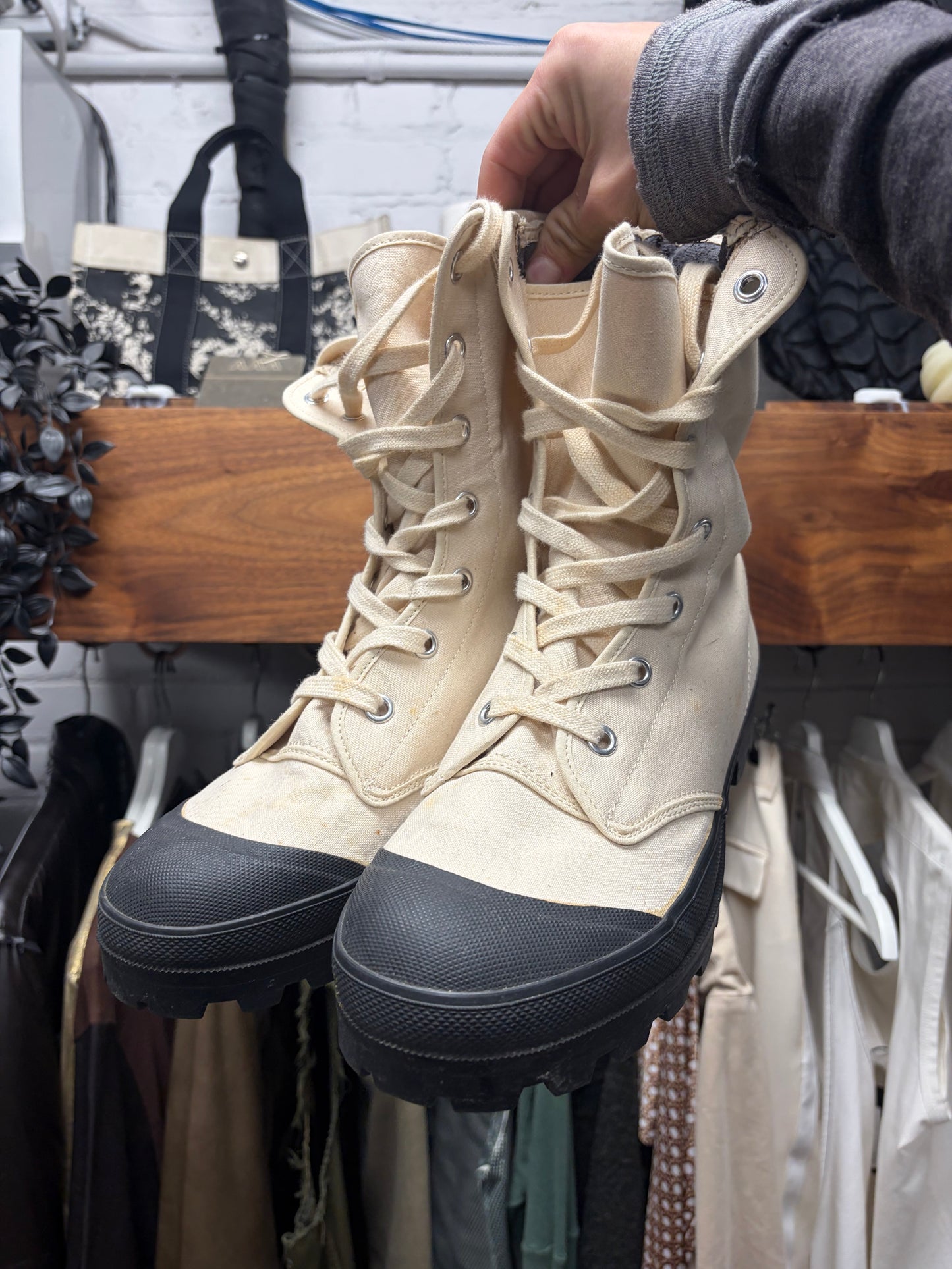 SS1995 Comme Des Garçons Homme Canvas/Rubberized Duck Boots
