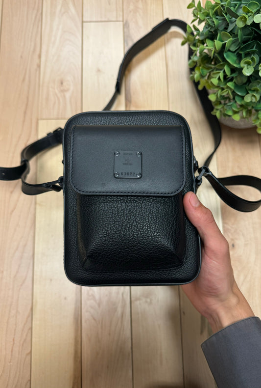 MCM Black Pebbled Leather Crossbody Bag