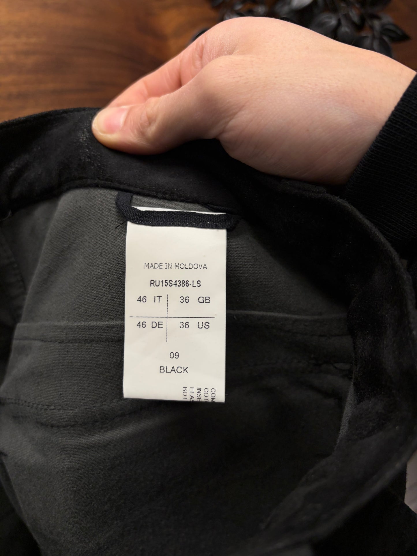 SS2015 Rick Owens ‘Faun’ Black Suede ‘Memphis Cut’ Leather Biker Pants