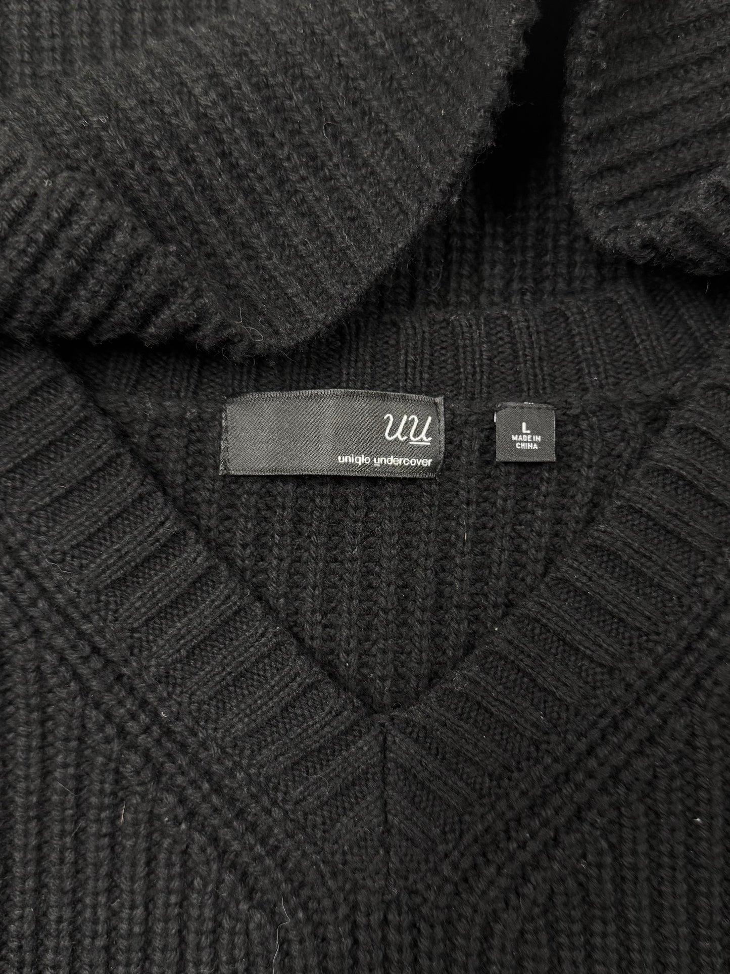 Undercover Black Ribbed Knit Sweater