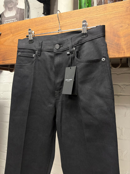 2024 Saint Laruent Black ‘Long Inseam’ Skinny Straight Cut Denim
