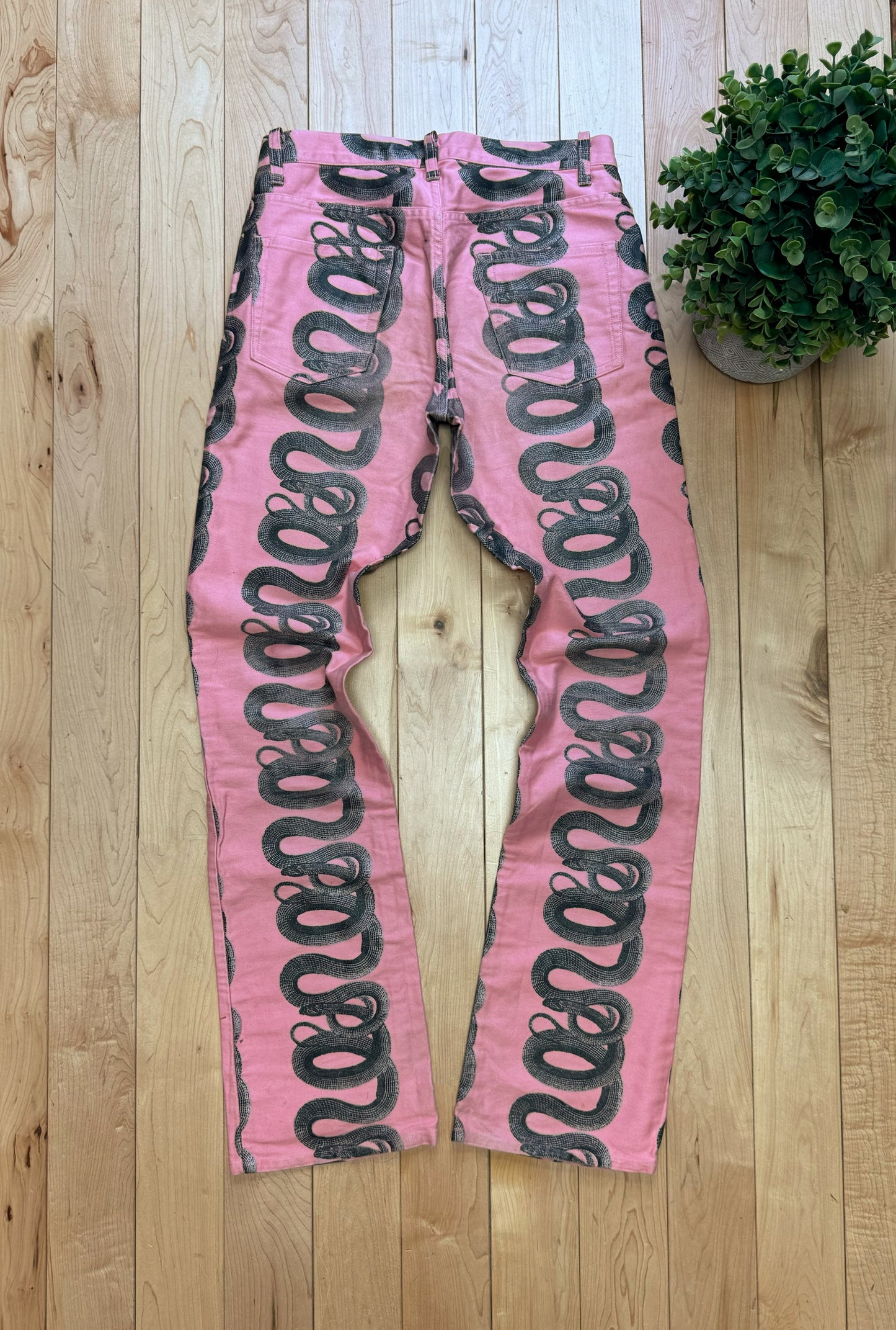 1998 Hysteric Glamour Snake Print Pink Slim/Skinny Denim