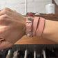 Balenciaga ‘Arena’ Pink Triple Wrap Leather Stud Bracelet