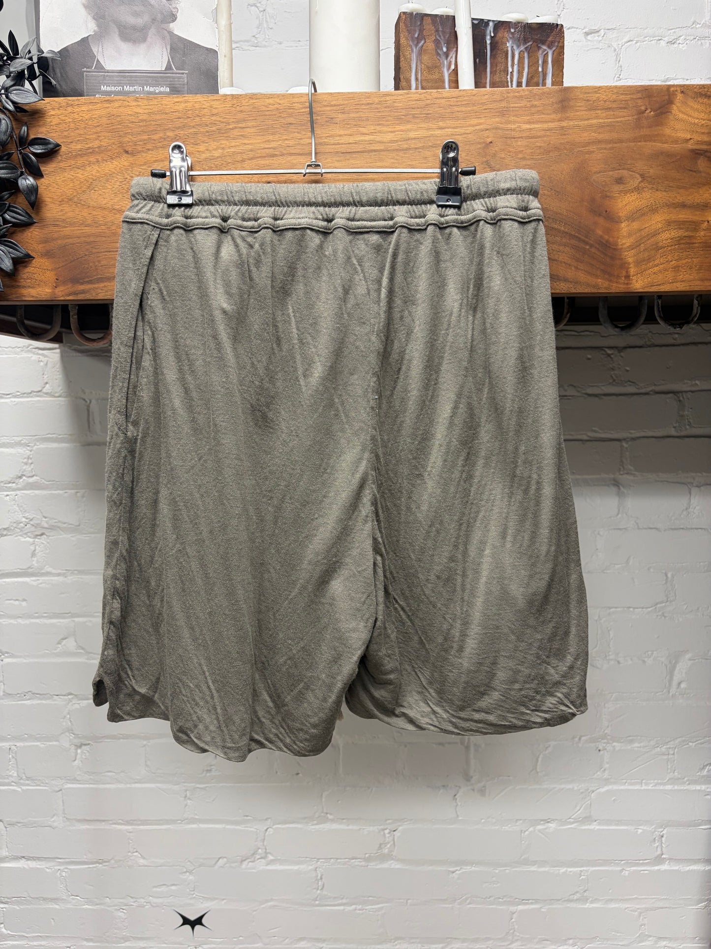 Rick Owens Double Layered Cotton Dust Brown Shorts