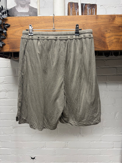 Rick Owens Double Layered Cotton Dust Brown Shorts