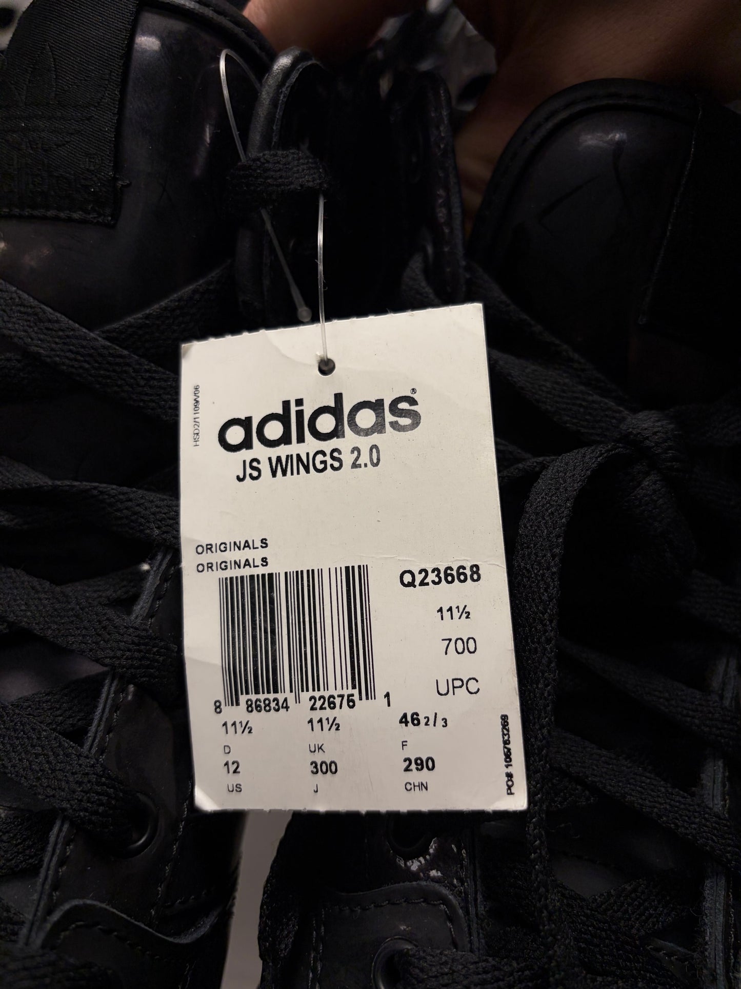 Jeremy Scott x Adidas ‘Wings 2.0’ Black Patent Leather High Top Sneakers