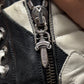 Chrome Hearts x Rick Owens Geobasket Black/White Leather High Top Sneakers