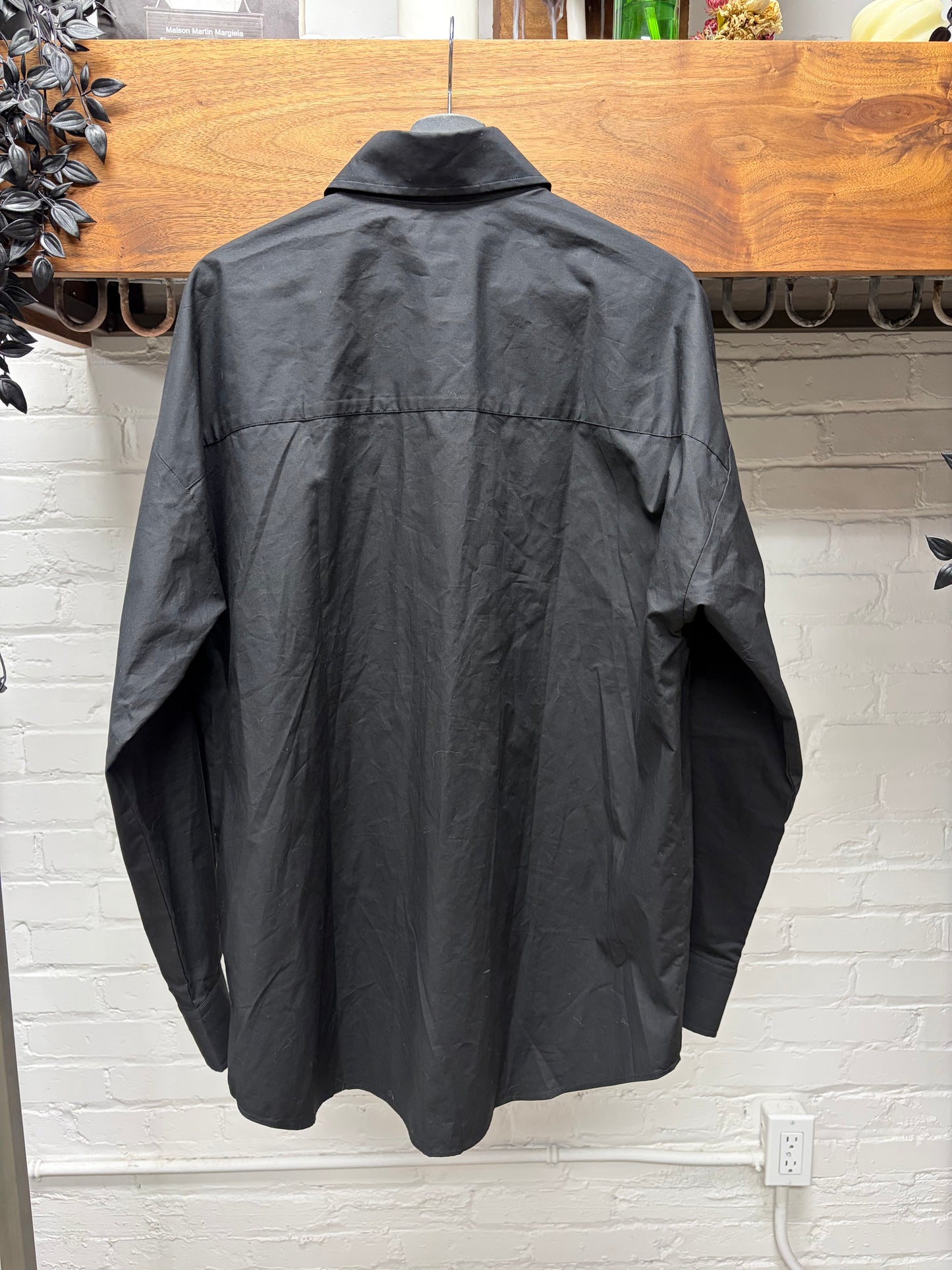 Diesel Embroidered ‘D-Logo’ Black Button Up Shirt