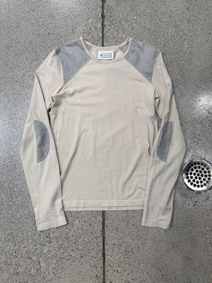 SS2007 Maison Martin Margiela Cream/Grey Panelled Long Sleeve Shirt