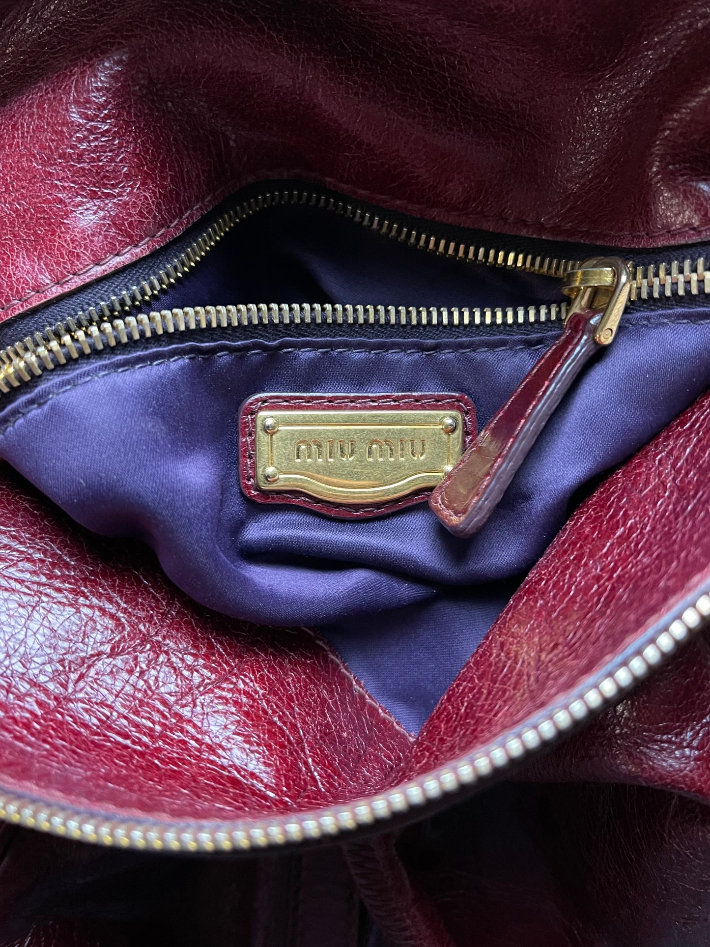 Miu Miu Oxblood Red Leather Bow Bag