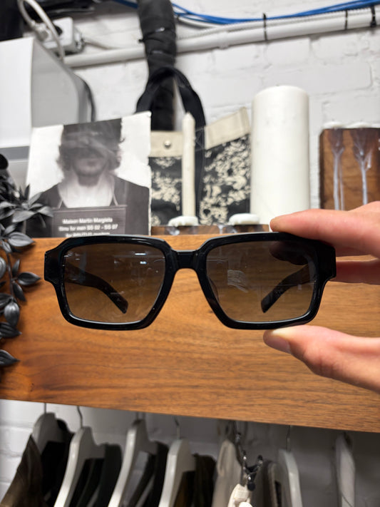 Prada Black ‘Squared Shape’ Brown Tinted Sunglasses