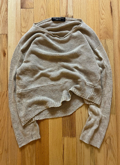 Spring Summer 1991 Comme Des Garcons Homme Plus Asymmetric Loose Knit Sweater