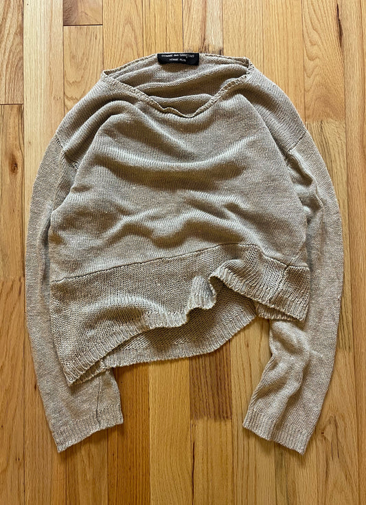 Spring Summer 1991 Comme Des Garcons Homme Plus Asymmetric Loose Knit Sweater