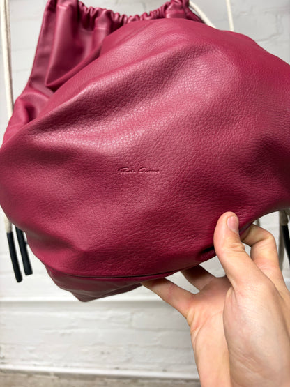 SS2023 Rick Owens ‘Edfu’ Fuchsia/Pink Leather Drawstring Bag