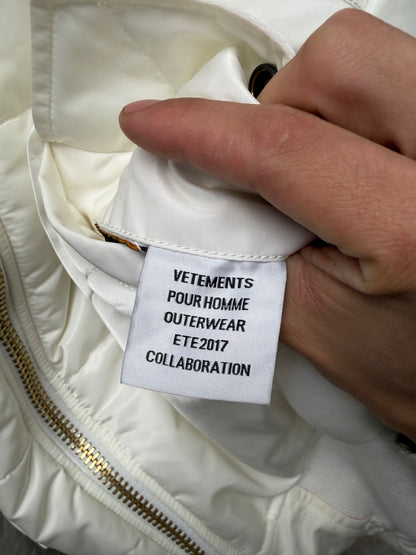 SS2017 Vetements x Alpha Industries White Hooded Reversible Bomber Jacket