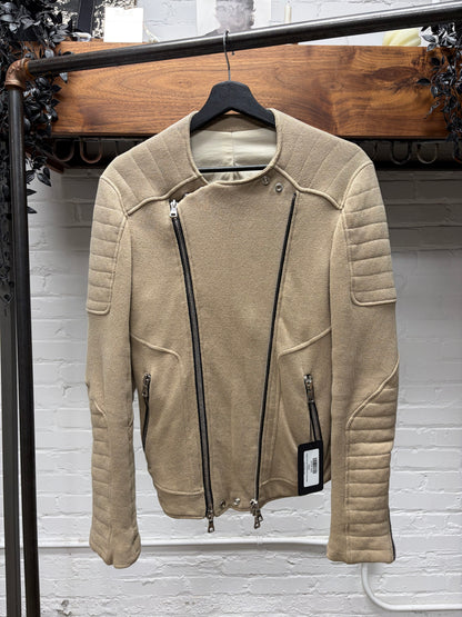 Balmain Tan Cotton Biker ‘Moto’ Jacket