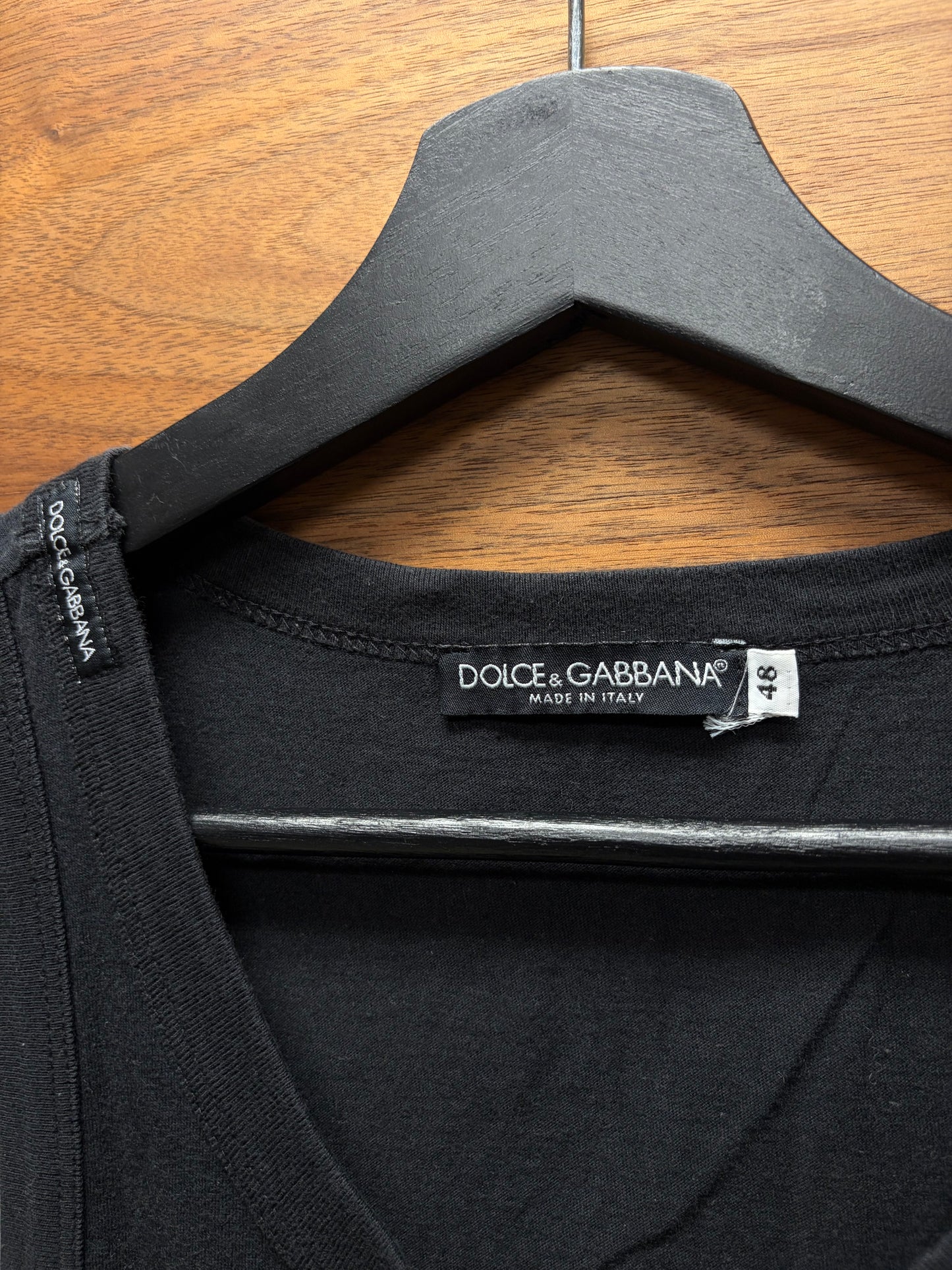 2005 Dolce & Gabbana ‘Italia’ Embroidered Black Tank Top
