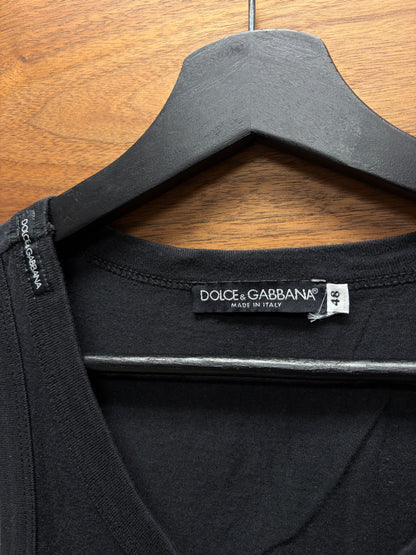 2005 Dolce & Gabbana ‘Italia’ Embroidered Black Tank Top