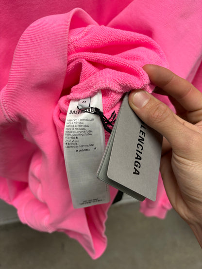 2022 Balenciaga Minimal Logo Pink/Black Hoodie