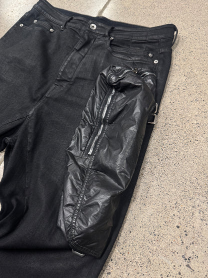 SS2020 Rick Owens ‘Collapsed Pocket’ Waxed Black Denim