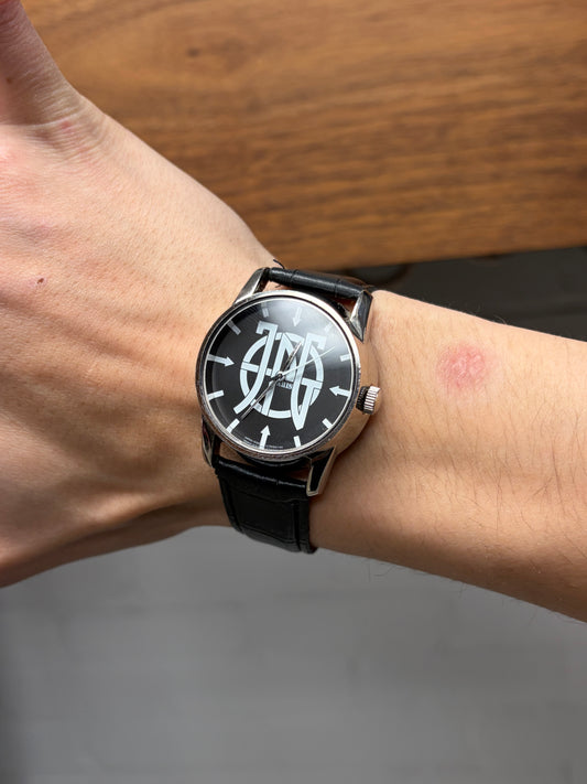 Vintage 90s Jean Paul Gaultier ‘JPG’ Watch with Black Leather Strap